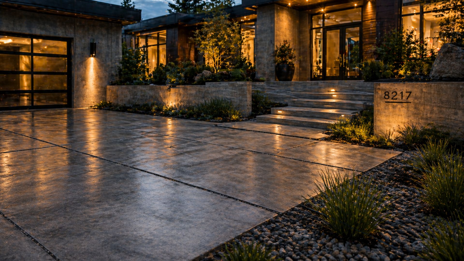 Decorative concrete patio