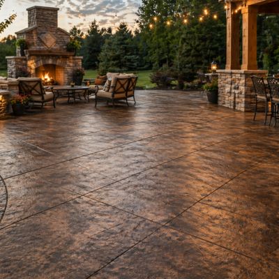 Concrete patio and outdoor living